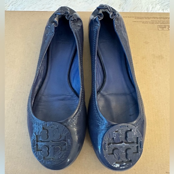 Tory Burch Reva Blue Leather Ballerina Flats Size: 9 - Picture 11 of 11
